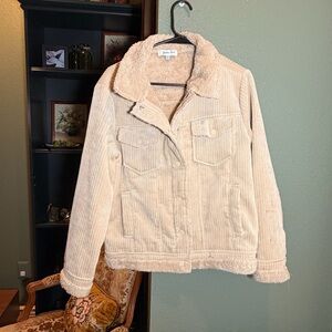 Grace & Lace Sherpa-Lined Corduroy Jacket – Size M
